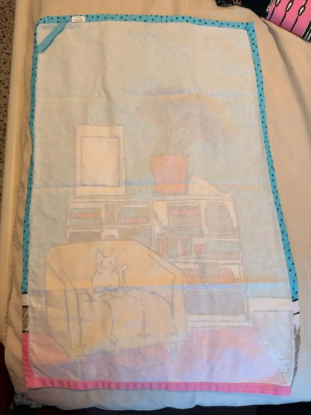 Set of 2 Tag Living Room Cat and Armchair Printed 100% Cotton Kitchen Towel